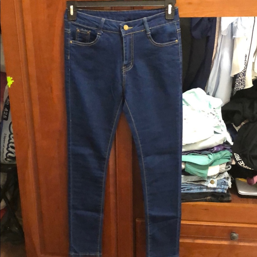 Dark blue jeans